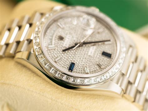 baguette diamond bezel ladies rolex|rolex day date platinum.